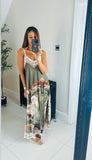 Tuscany watercolour silky maxi dress