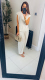 Trixie coord set ( shoulder pad top and cuffed bottom trousers)