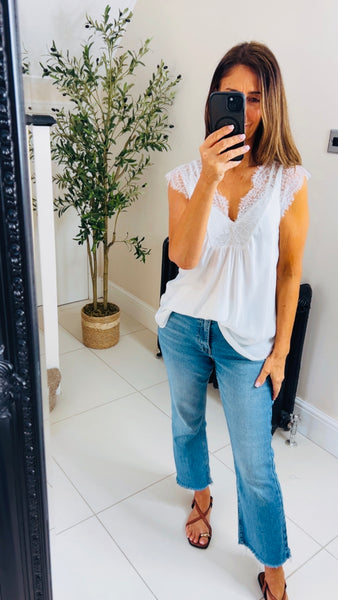 New Genie lace trim silky cami top