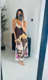 Tuscany watercolour silky maxi dress
