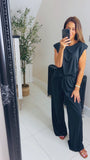 New Annabelle straight leg trousers & padded shoulder top coord set