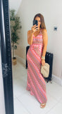 New Xanthe zig zag spaghetti strap maxi dress