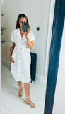 Mila drawstring waist shirt dress