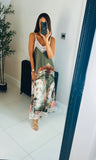 Tuscany watercolour silky maxi dress