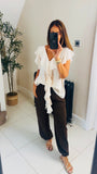 New Phoebe ruffle front T back top
