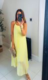 New Vienna pleated spagetti strap midaxi dress