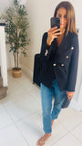 Vanessa gold button blazer jacket