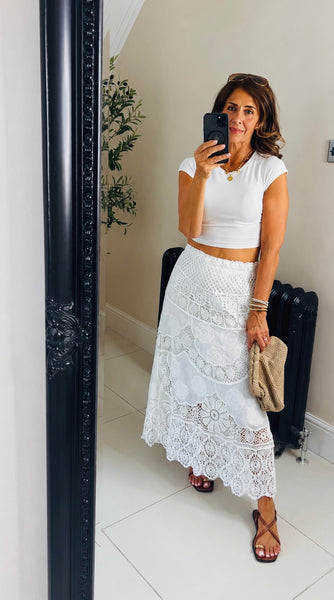 Raphael crochet maxi skirt