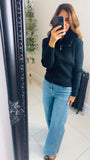 New Harlow rib knit faux fur collar cardigan