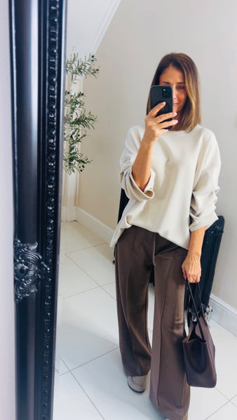 New Lauren ruched sleeve sweatshirt