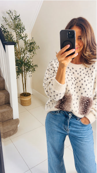 New Fallon faux fur pocket jumper