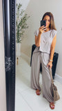 New Annabelle straight leg trousers & padded shoulder top coord set