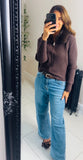 New Harlow rib knit faux fur collar cardigan