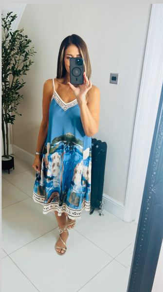 Sale last one Tuscany silky feel mid length dress