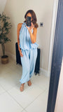 New Sophie halter neck bubble hem trousers coord set