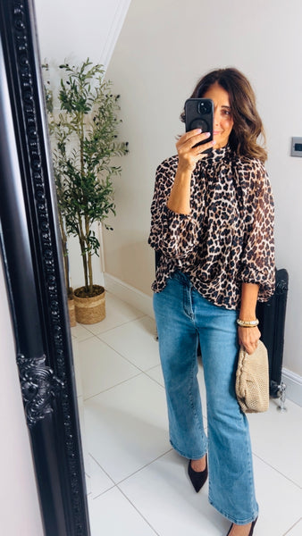 New Erica chiffon leopard print top