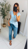 Genie lace trim silky cami top