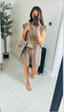 Kelly frill sleeve necklace top