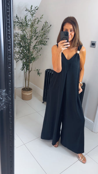 New Jacques swishy gold buckle jumpsuit