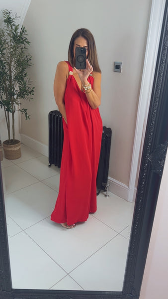 New Jacques swishy gold buckle jumpsuit trousers