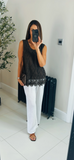 Gracie embroidered 100% cotton vest top