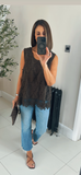 Gracie embroidered 100% cotton vest top