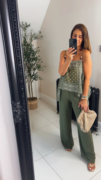 New Capri scarf style trousers & top coord set