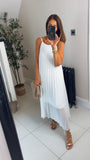 New Vienna pleated spagetti strap midaxi dress