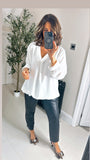 Leanne Chiffon V neck top