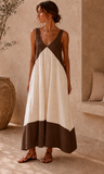 New Maya colour block Midaxi dress
