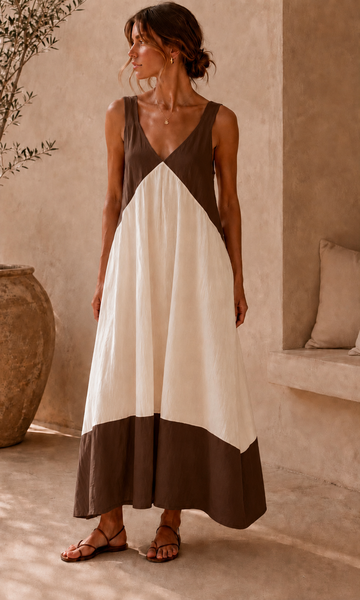 New Maya colour block Midaxi dress