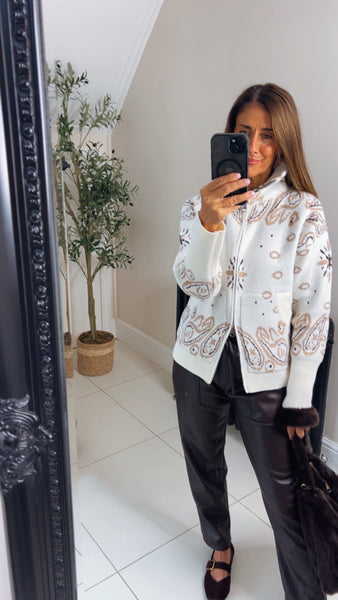 New Mario bandana print jacket style cardigan