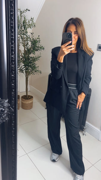 New sport luxe trousers with contrast trim waist