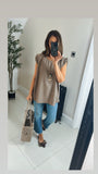 Kelly frill sleeve necklace top