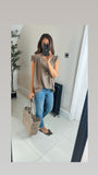 Kelly frill sleeve necklace top